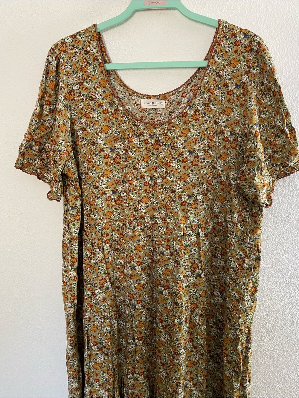 Floral Tiered Midi Dress in Mustard - Picture 7 of 16